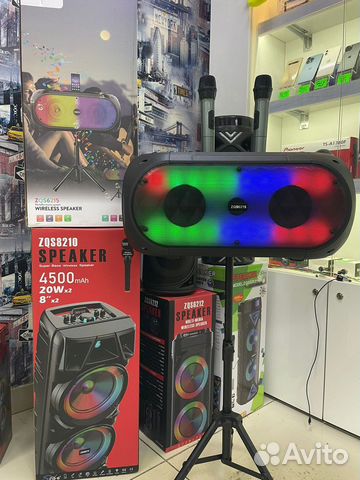 Блютуз колонка с караоке и беспров микрофоном