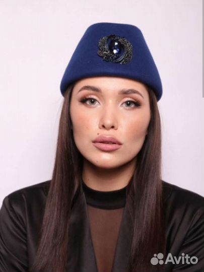 Шляпка стильная, шляпа фетровая, пилотка