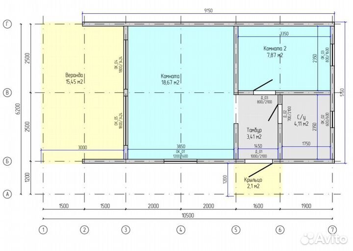 Готовый проект дома barn house, барнхаус 52м2
