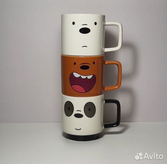 Набор керамических кружек и ложек