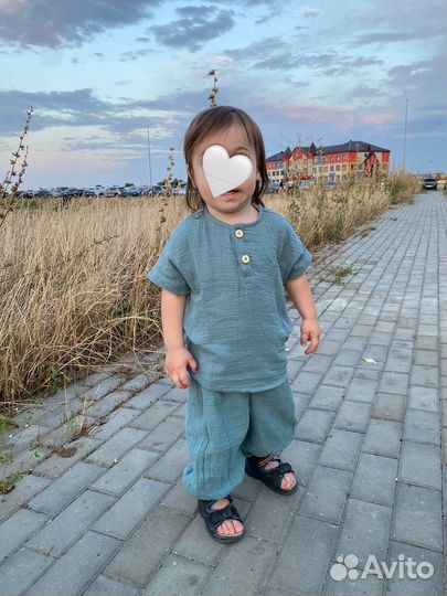 Муслиновый костюм для мальчика 80