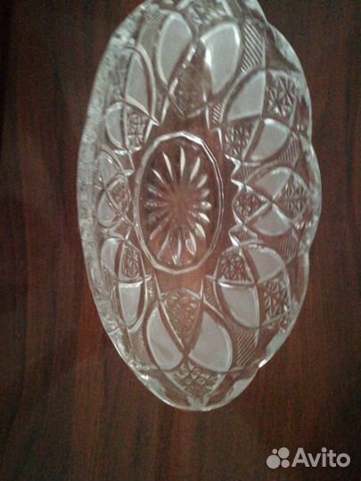 Хрустальная ваза-ладья, ваза для фруктов