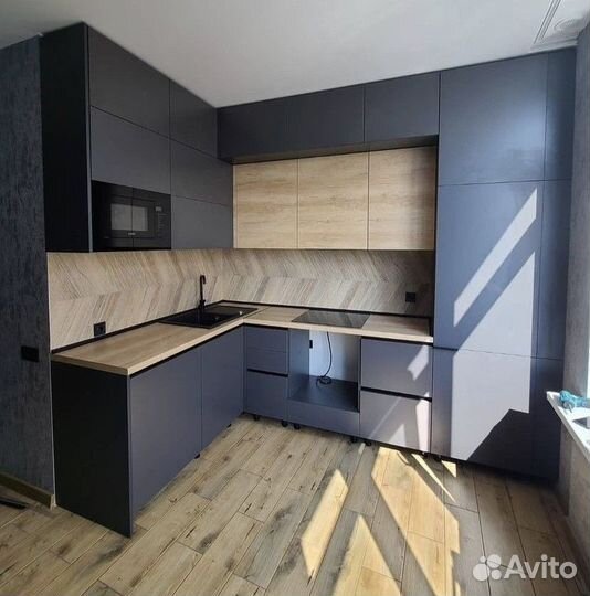 Кухня графит под заказ. Производство