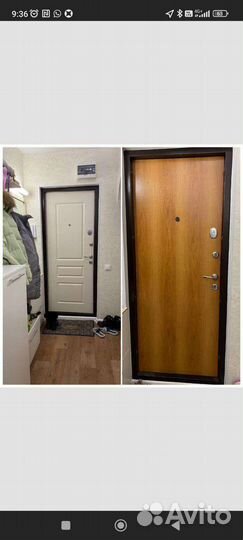 Замена накладок мдф на входную дверь,ремонт двери