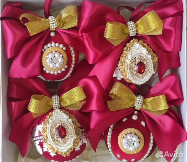 Набор елочных игрушек ручной работы