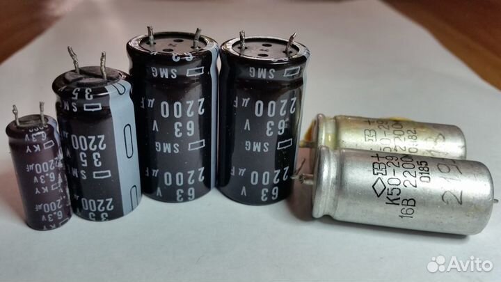 Конденсаторы электролитические 2200 мкФ, 6.3-63 В