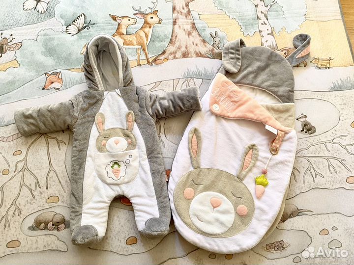 Конверт на выписку теплый с комбинезоном