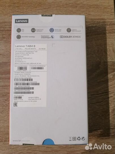 Планшет Lenovo TAB 4, 8