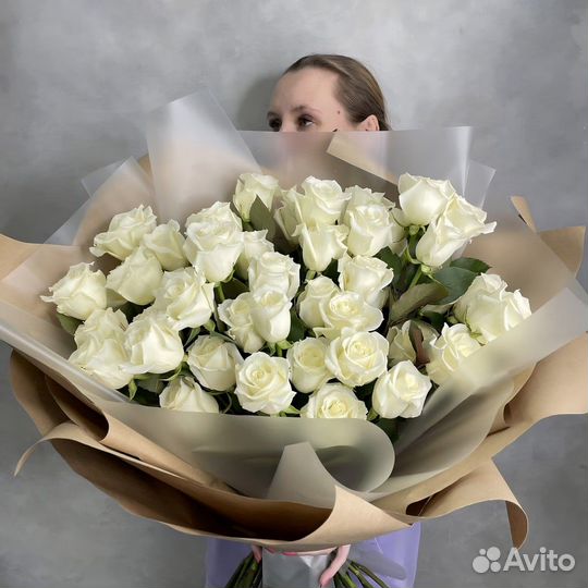 41 белая роза с доставкой