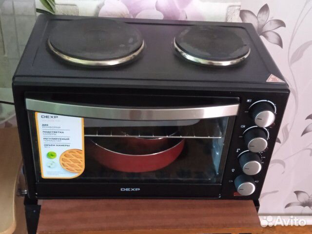 Электрическая мини печь духовка с комфорками