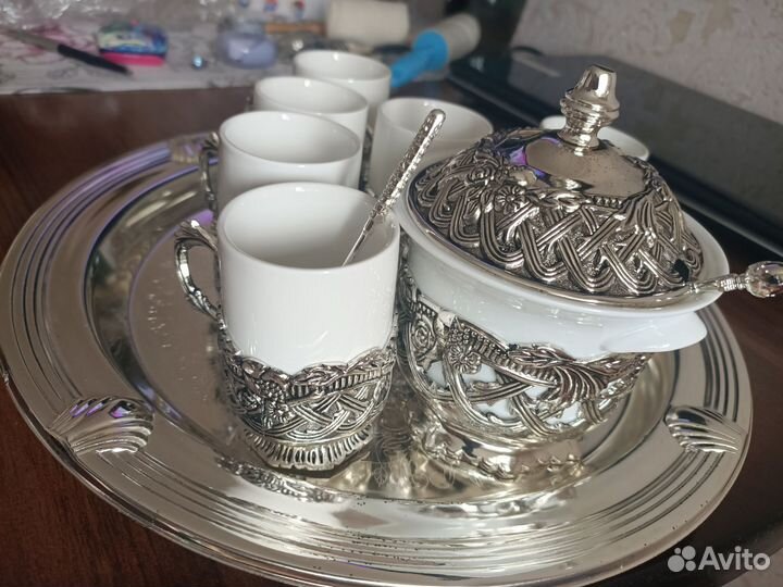 Кофейный набор с никель-серебряным покрытием