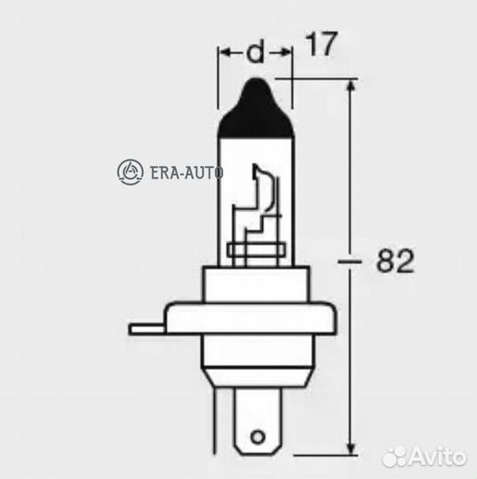 Osram 64193 Лампа osram галогеновая H4 P43T 60W