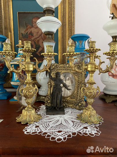 Пара бронзовых подсвечников. Франция