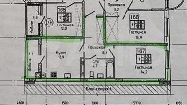 1-к. квартира, 45,8 м², 3/6 эт.
