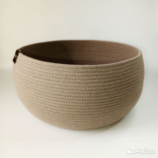 Корзина для хранения вещей круглая с крышкой