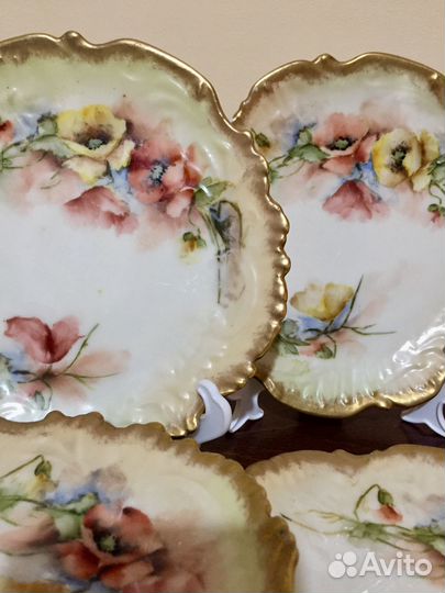 6 десертных антикварных тарелок. Nautilus