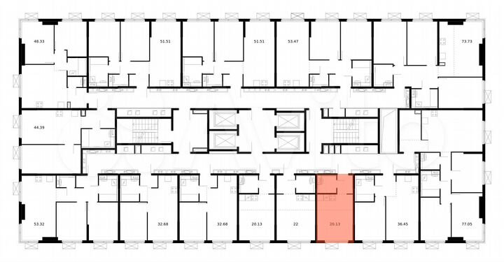 Квартира-студия, 20,1 м², 33/33 эт.