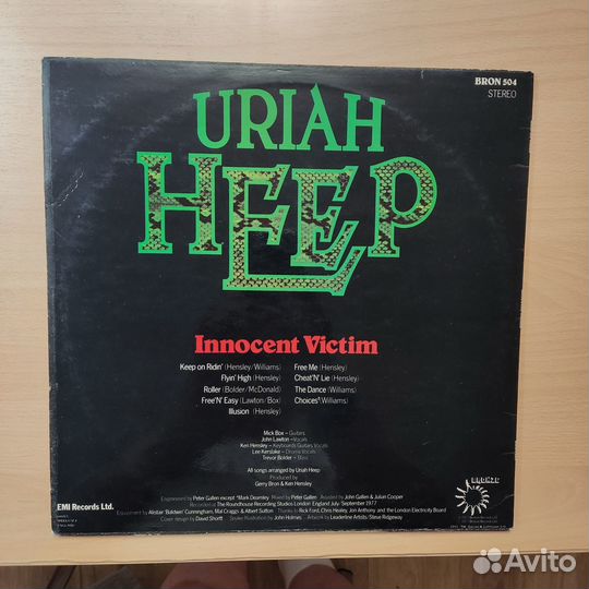 Uriah heep 1977 innocent victim LP vinyl