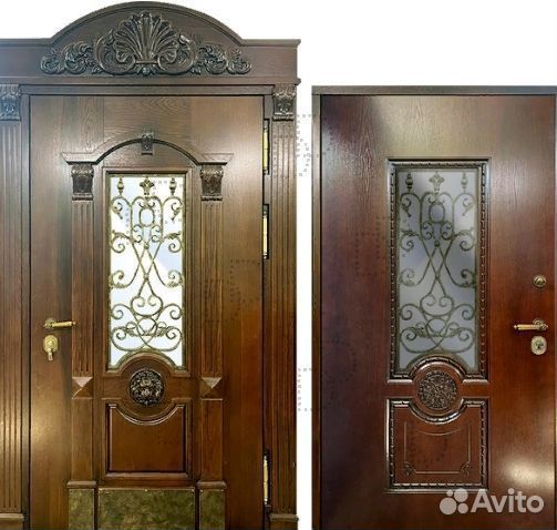 Парадная металлическая дверь с ковкой DD-035