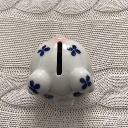 Копилка свинка фарфор подарок Гжель