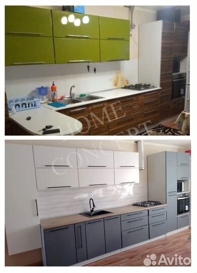 Реставрация кухонных фасадов Замена фурнитуры