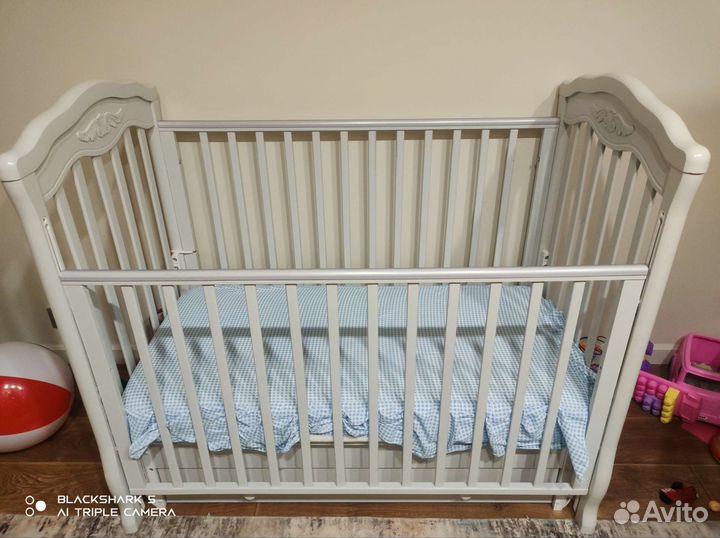 Детская кроватка Gandylyan с матрасом и тумбой