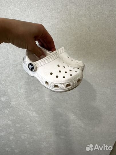 Детские сабо кроксы crocs c6 белые