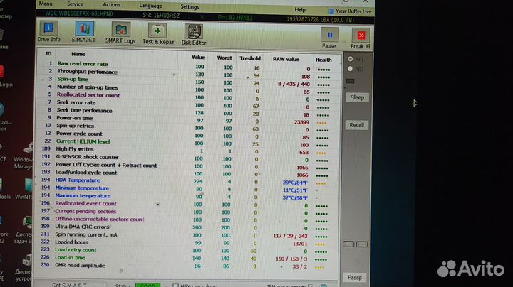 Hdd жёсткий диск 10tb western digital red