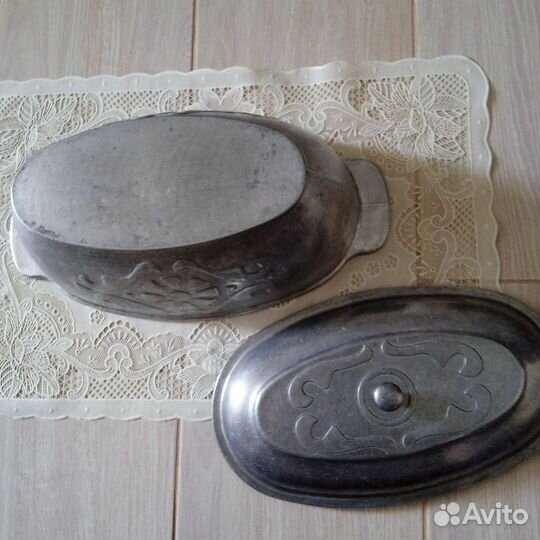 Утятница дюралюминиевая СССР, литой алюмин2 и 4 л