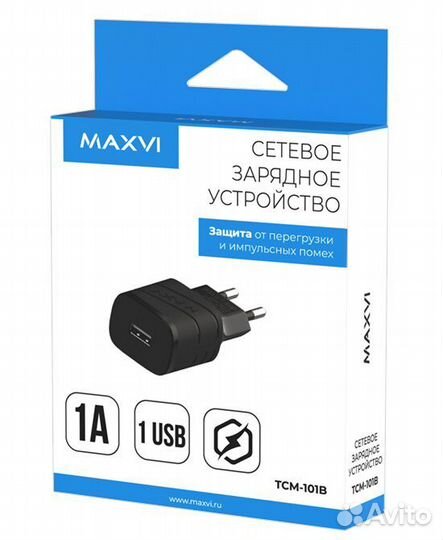 Сзу Maxvi TCM-101B USB 1А, черная