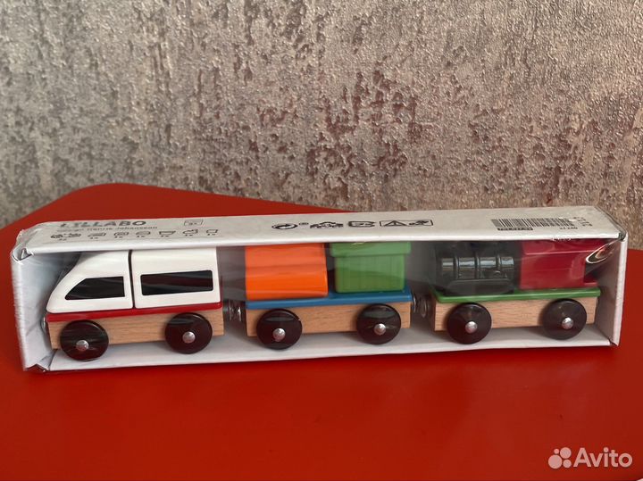 Поезд икеа IKEA лиллабу паравоз деревянные игрушки