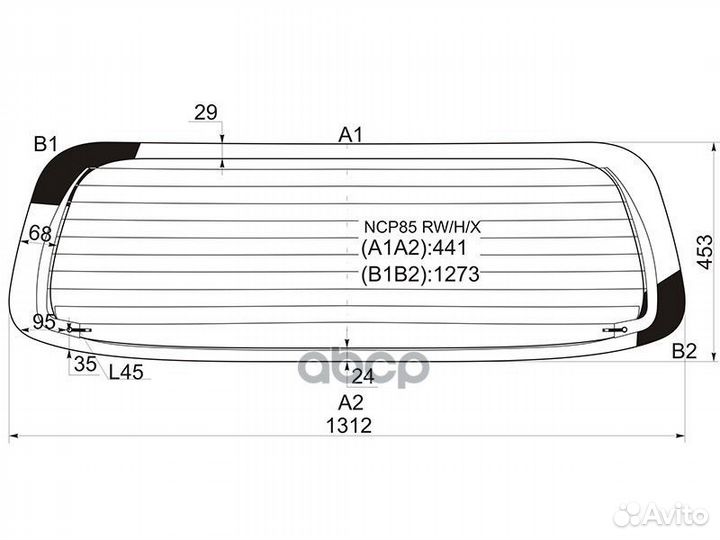 Стекло заднее с обогревом toyota probox NCP5# 0