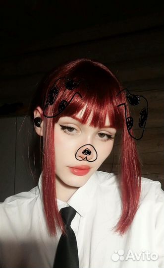 Парик винного цвета, длинный, косплей