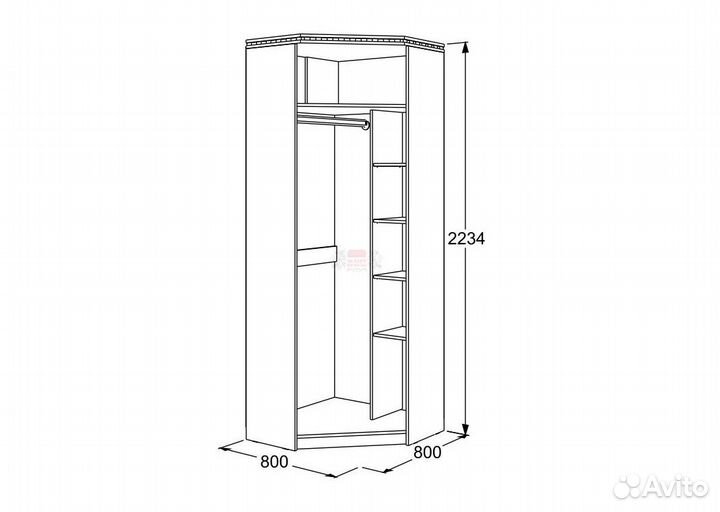 Шкаф угловой для одежды и белья ольга 13