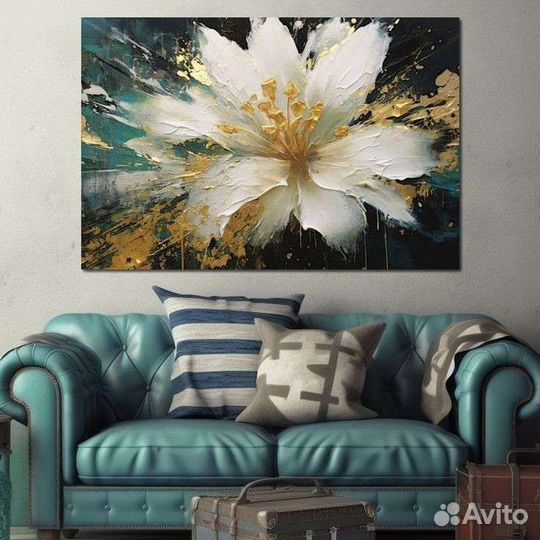 Картина маслом цветы в абстрактном сюжете