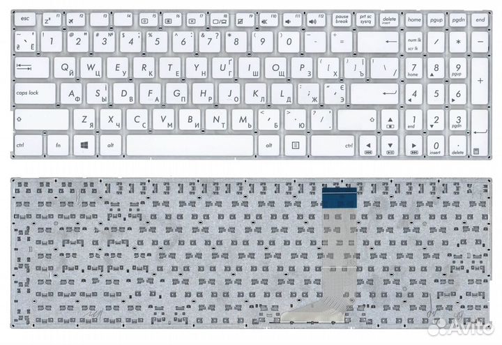 Клавиатура Asus X756 белая без рамки