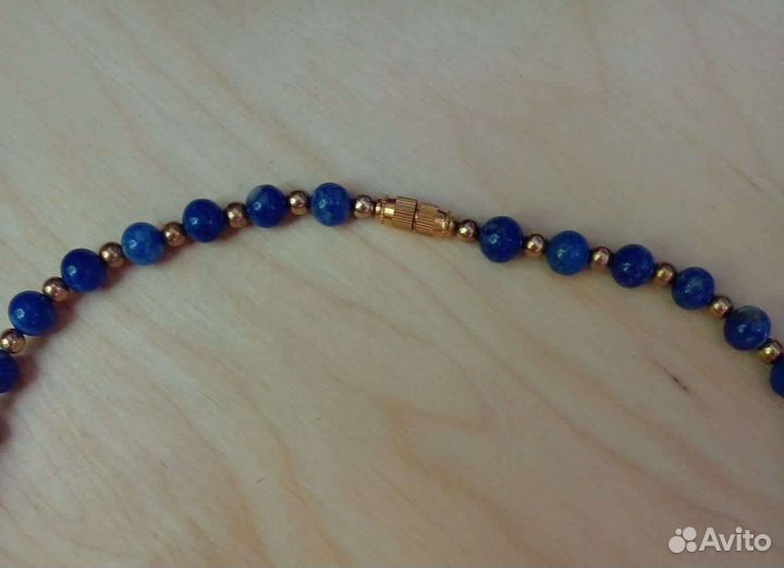 Винтажные бусы из лазурита