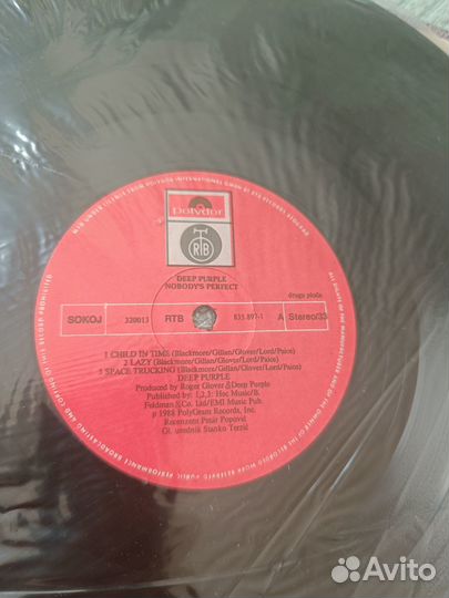Пластинка Deep Purple Nobody's Perfect,только одна