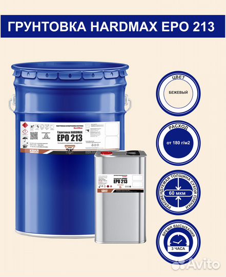 Грунт эпоксидный шлифуемый HardMax EPO 213 (25+2кг