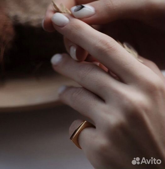 Кольцо позолоченное