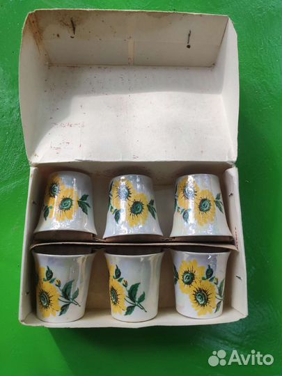 Фарфоровые стопки с подсолнухами СССР