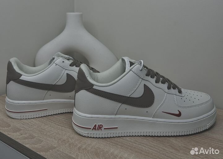 Кроссовки nike AIR force 1 Low Premium White Brown