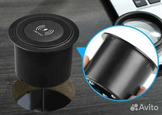 Встраиваемая беспроводная QI зарядка с двумя USB