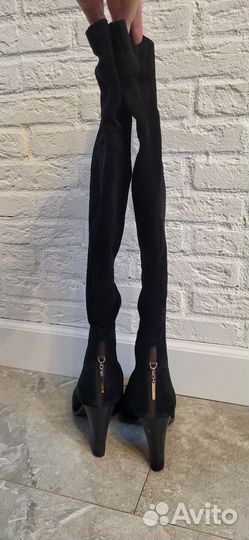 Сапоги зимние ботфорты 37 замша (натур)