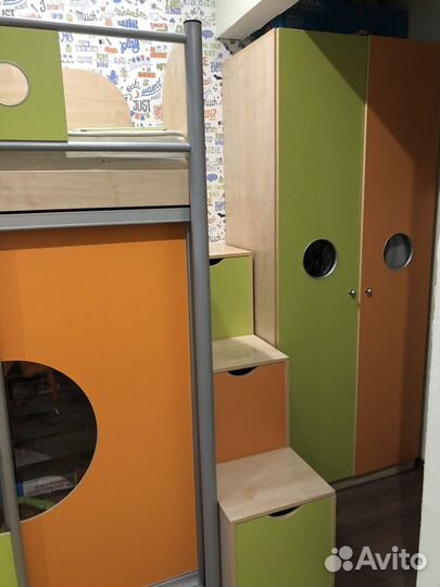 Детская Мебель - кровать чердак, шкаф