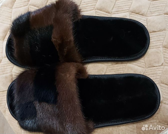 Тапочки из натуральной норки,39 размер