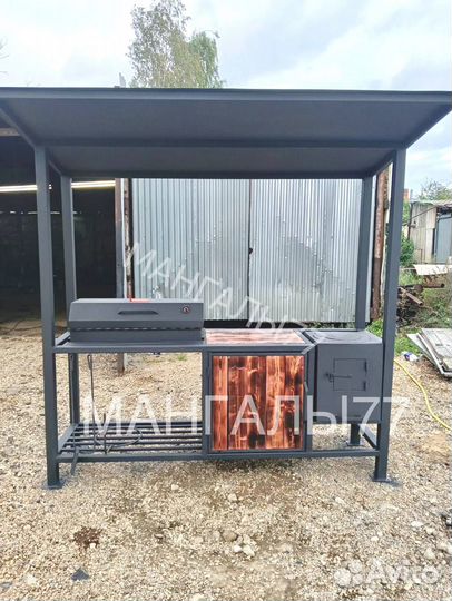 Мангал с печью под казан