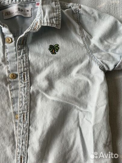 Джинсовая легкая летняя рубашка zara 86