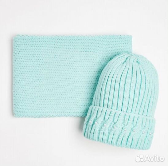 Комплект шапка и снуд для девочки 54-56
