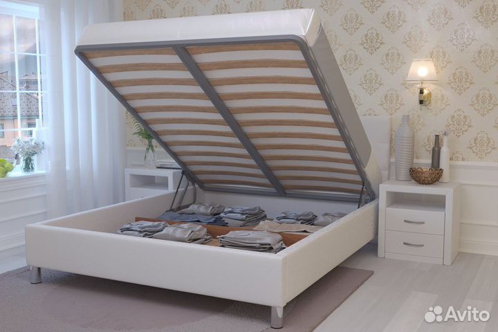 Кровать с подъемным механизмом двуспальная всех ра